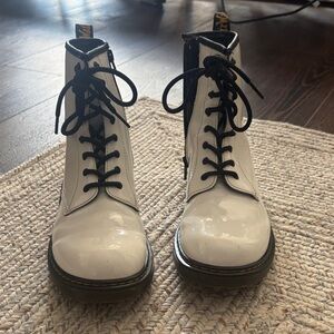 Dr. Martens Women's Glossy White Combat Boots